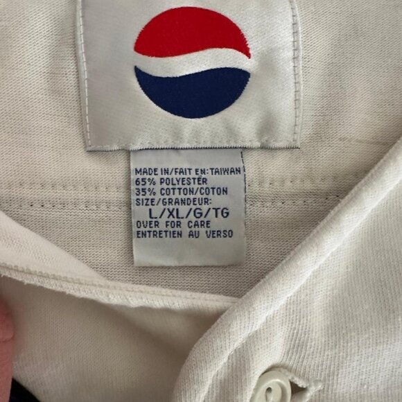 Vintage Pepsi Baseball Jersey – White & Blue Logo – Size L/XL - Picture 4 of 8